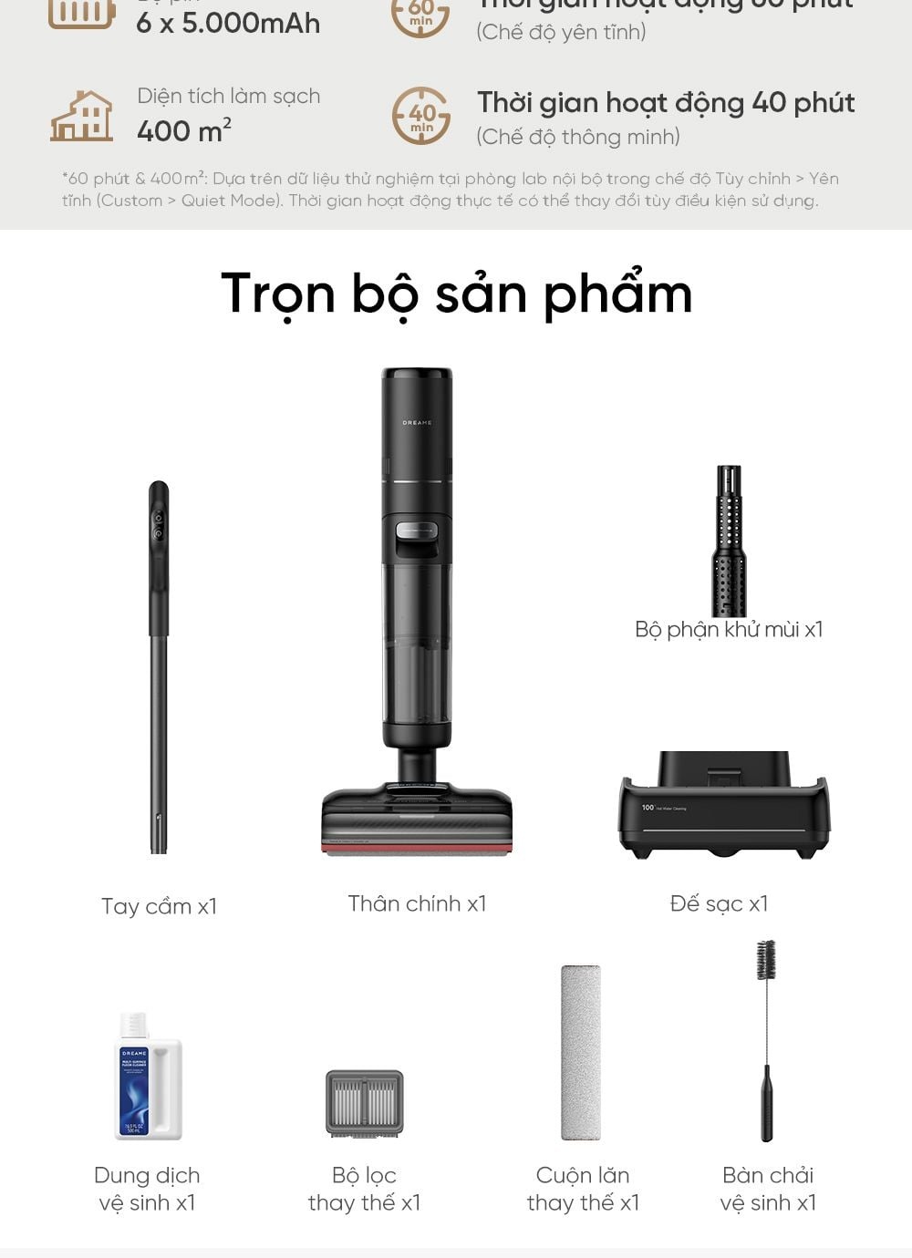 Dreame H15 Pro gập nghiêng 180°