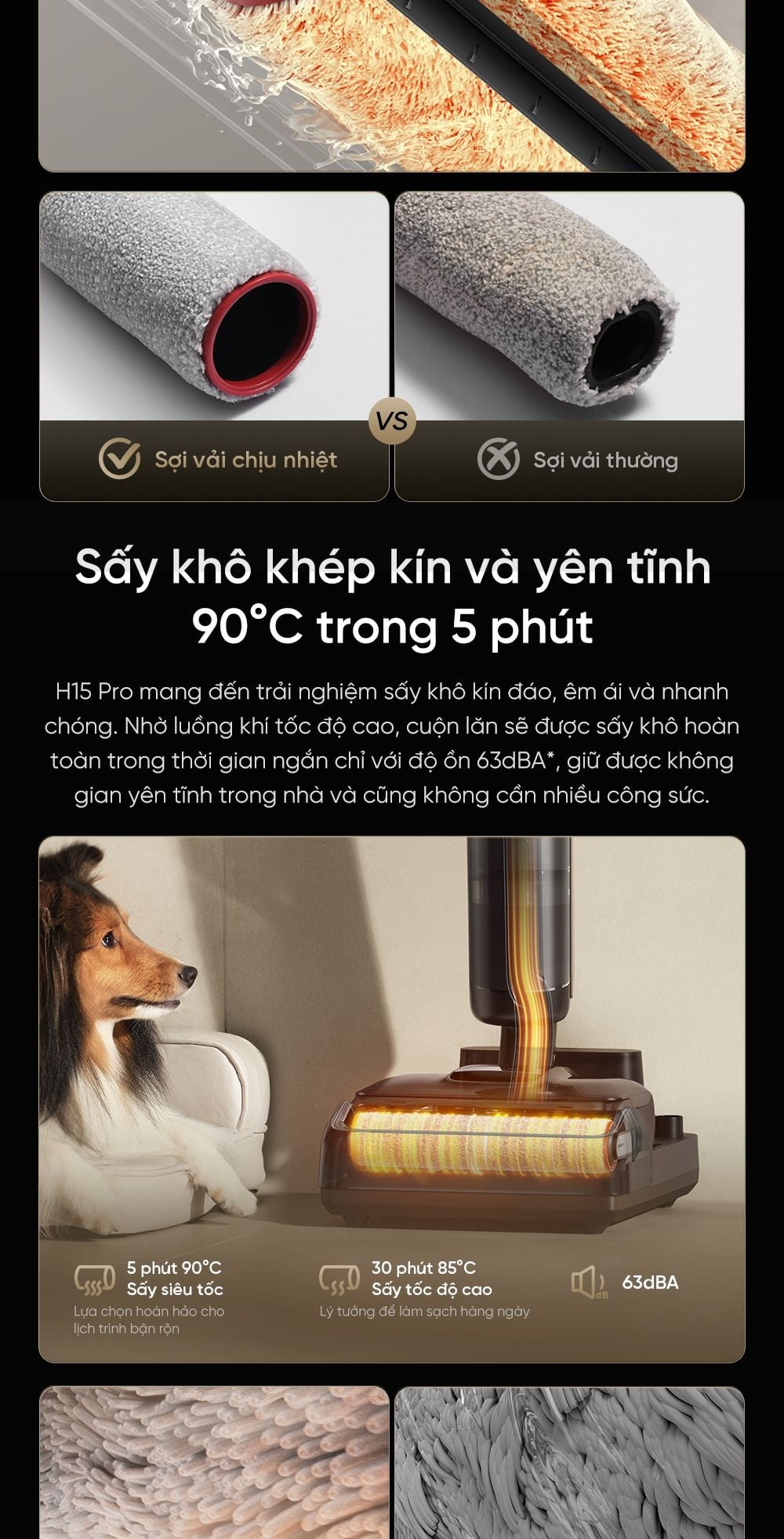 Dreame H15 Pro gập nghiêng 180°