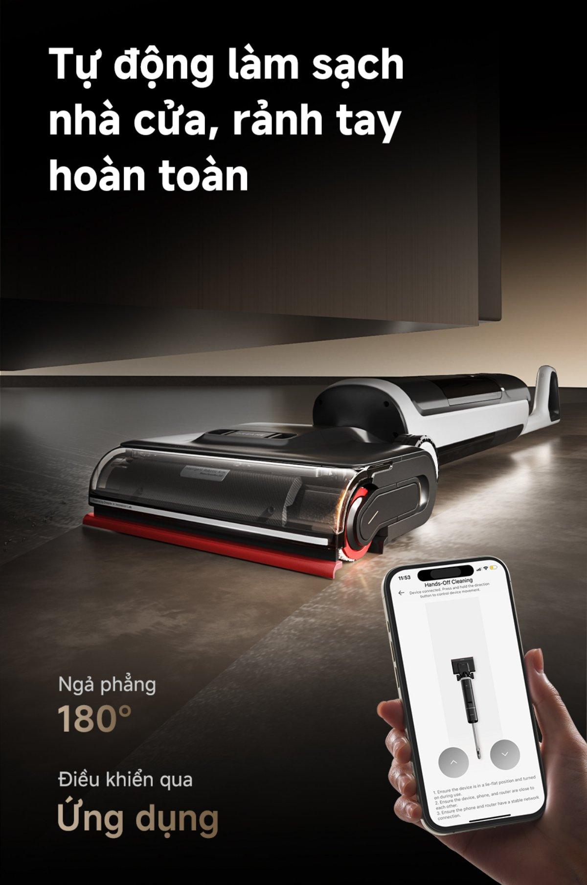 Dreame H15 Pro Heat gập nghiêng 180°
