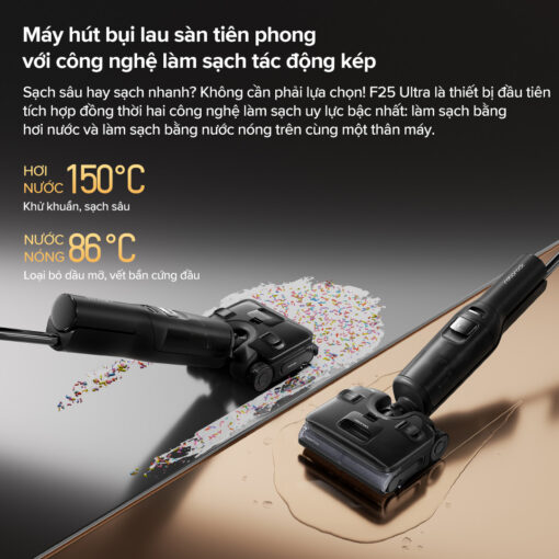 Roborock F25 Ultra gập nghiêng 180°