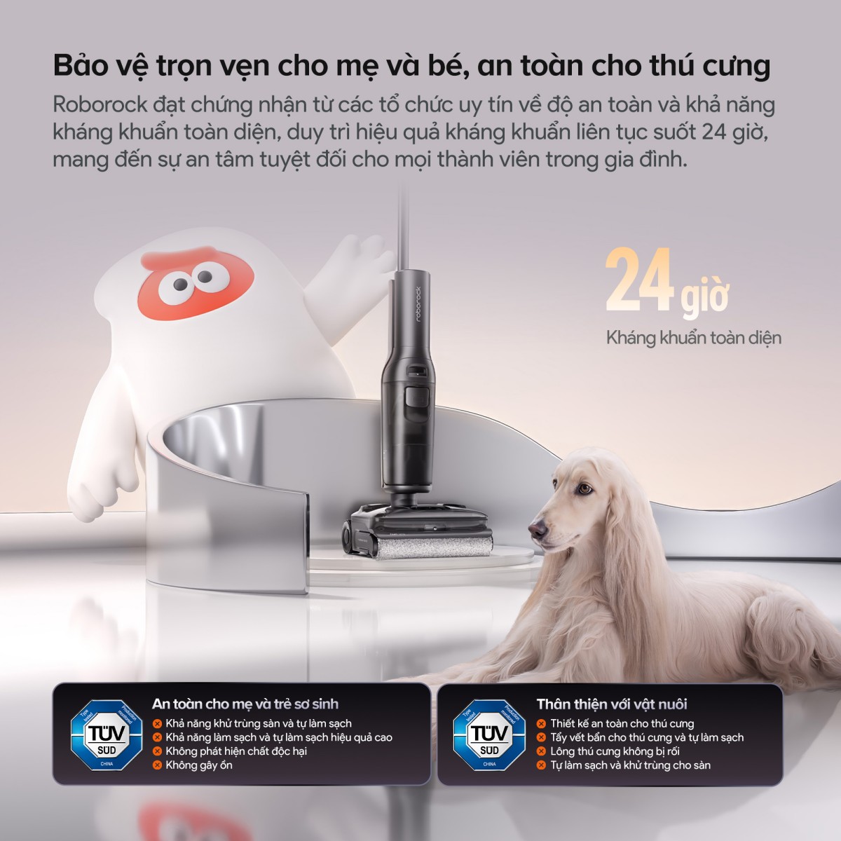 Roborock F25 ACE Pro gập nghiêng 180°