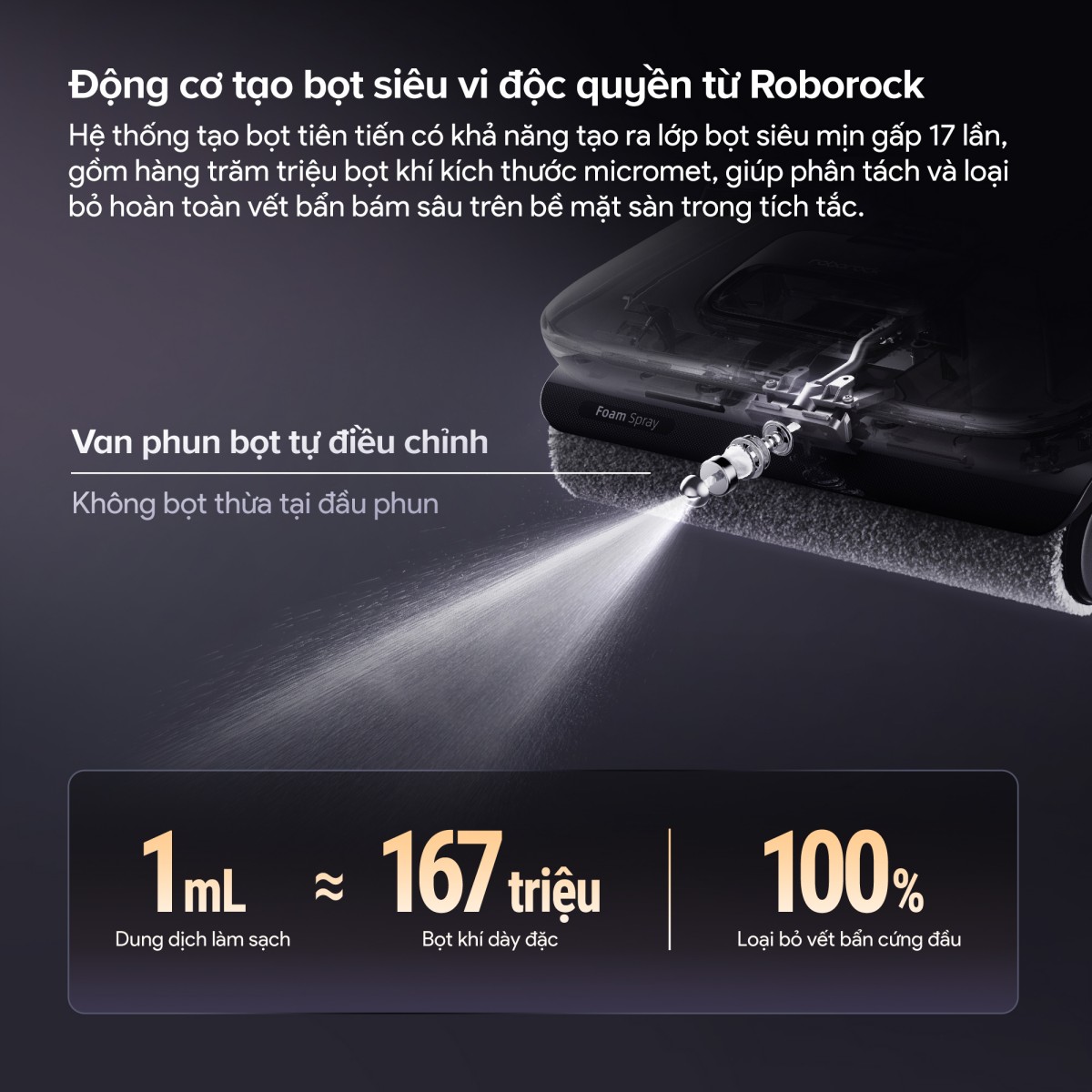 Roborock F25 ACE Pro gập nghiêng 180°