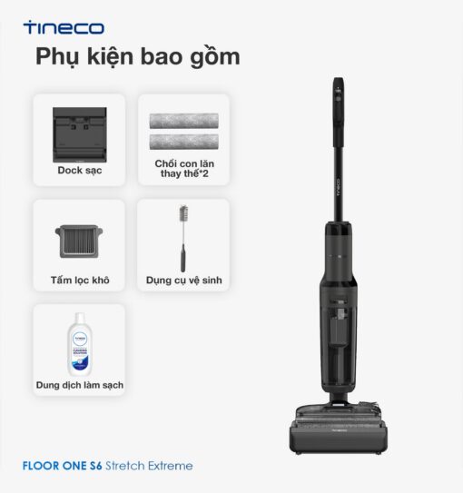 Tineco S6 Stretch Extreme gập nghiêng 180°