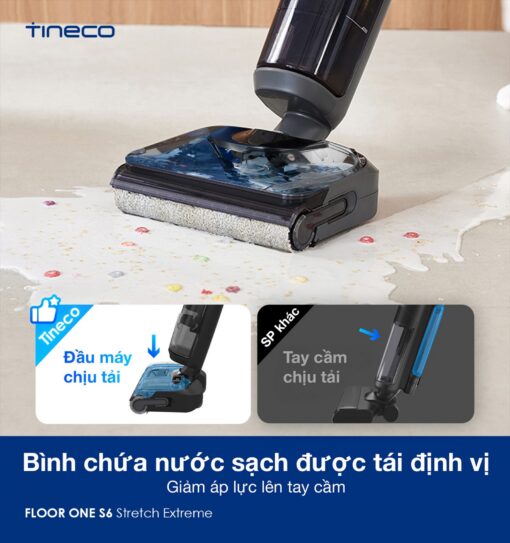 Tineco S6 Stretch Extreme gập nghiêng 180°