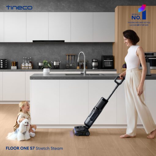 Tineco S7 Stretch Steam gập nghiêng 180°
