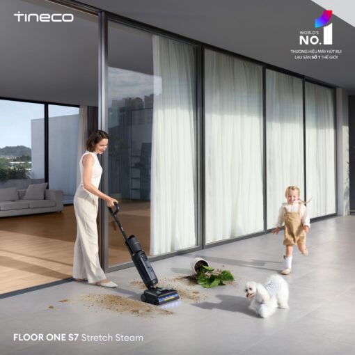 Tineco S7 Stretch Steam gập nghiêng 180°
