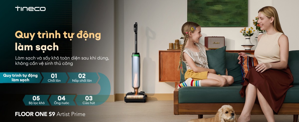 Tineco S9 Artist Prime gập nghiêng 180°