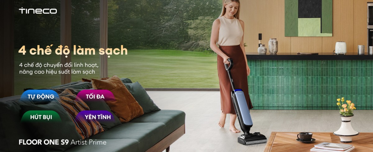 Tineco S9 Artist Prime gập nghiêng 180°