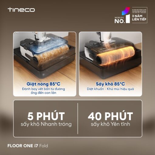 Tineco i7 Fold | Lực hút 22.000 Pa