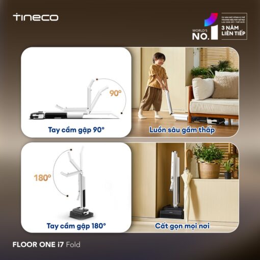 Tineco i7 Fold | Lực hút 22.000 Pa