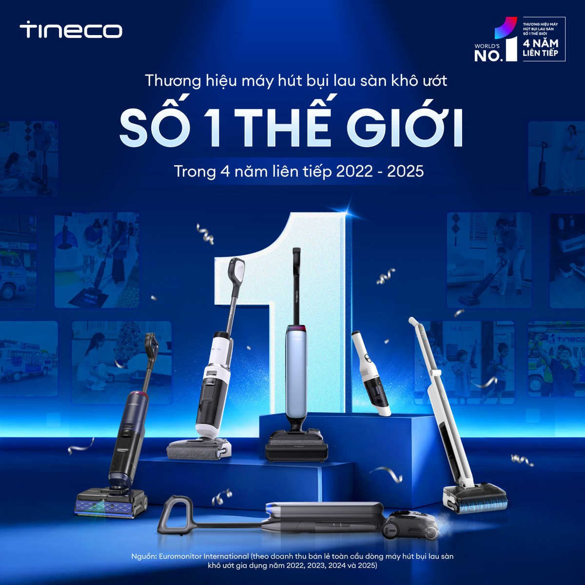 Tineco i7 Steam gập nghiêng 180°