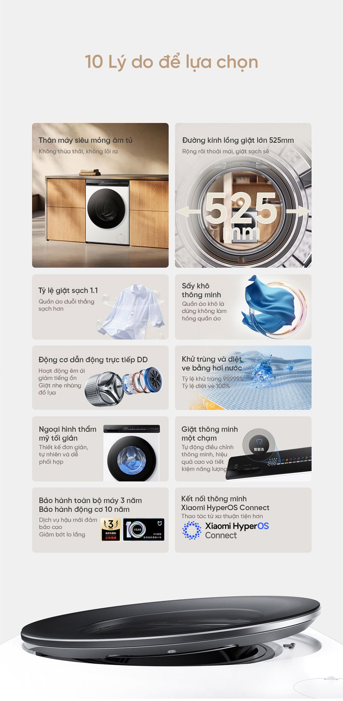 Máy giặt sấy Xiaomi Mijia MJ104, giặt 10kg, sấy 7kg