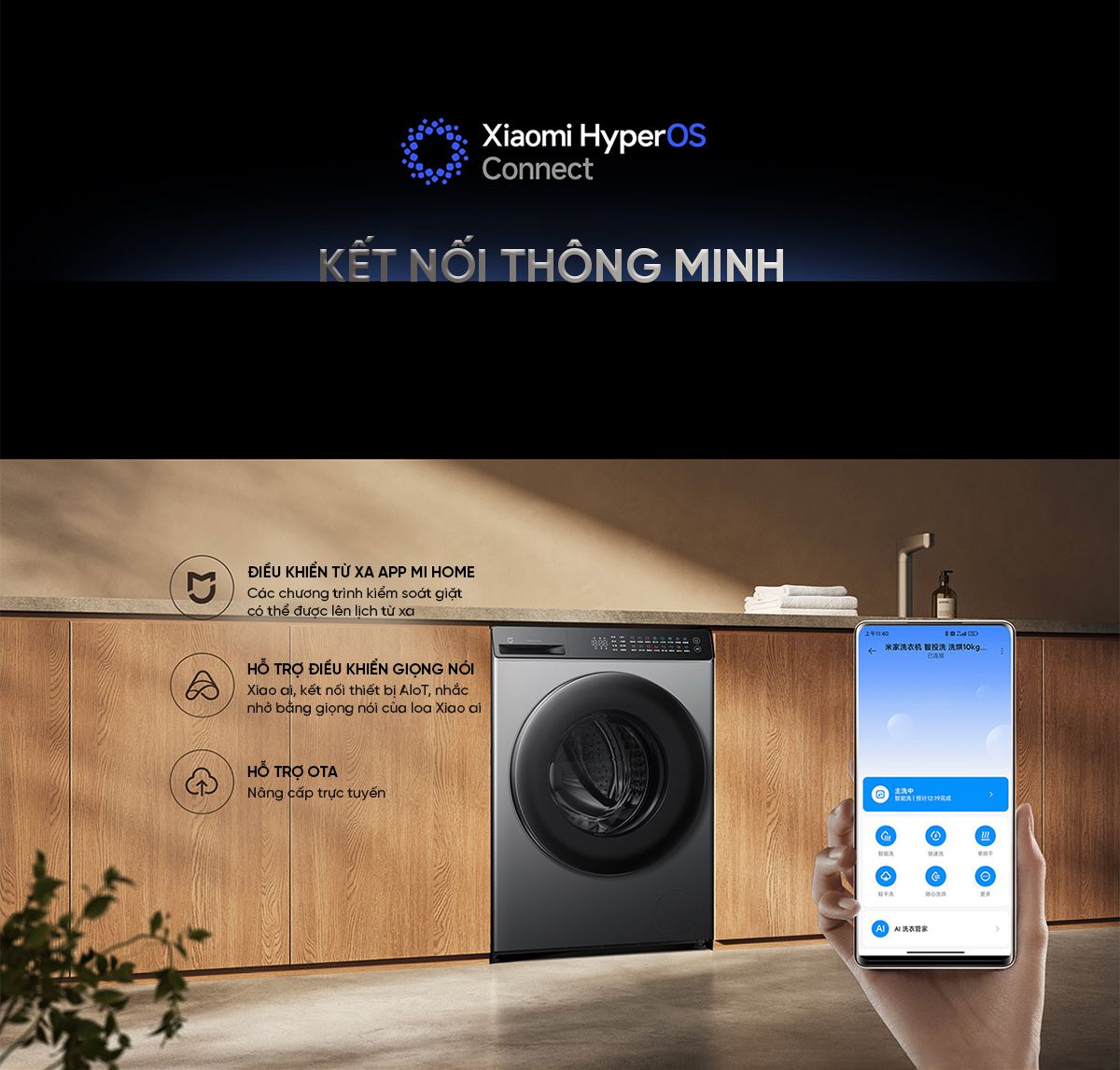 Máy giặt sấy Xiaomi Mijia MJ103, giặt 10kg, sấy 7kg, màu đen