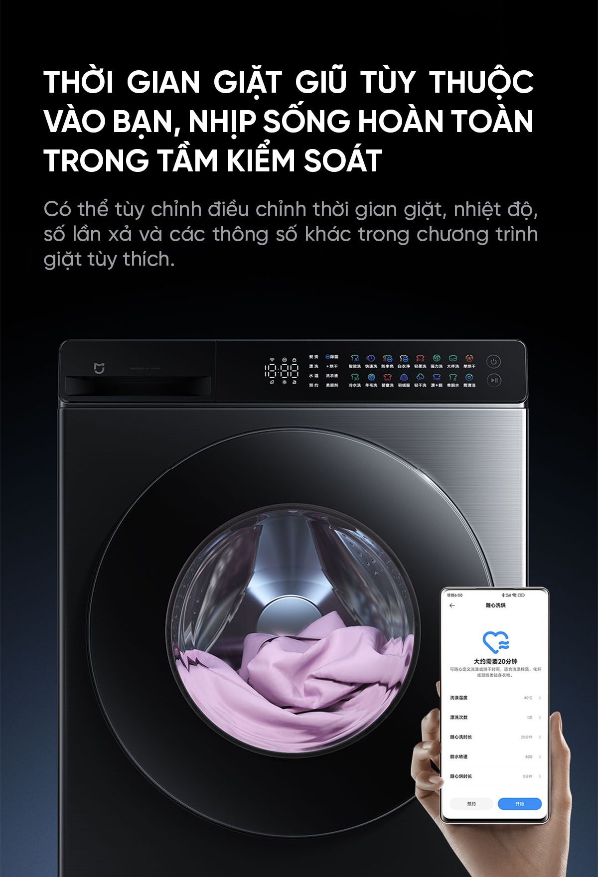 Máy giặt sấy Xiaomi Mijia MJ105 Pro giặt 10kg, sấy 7kg