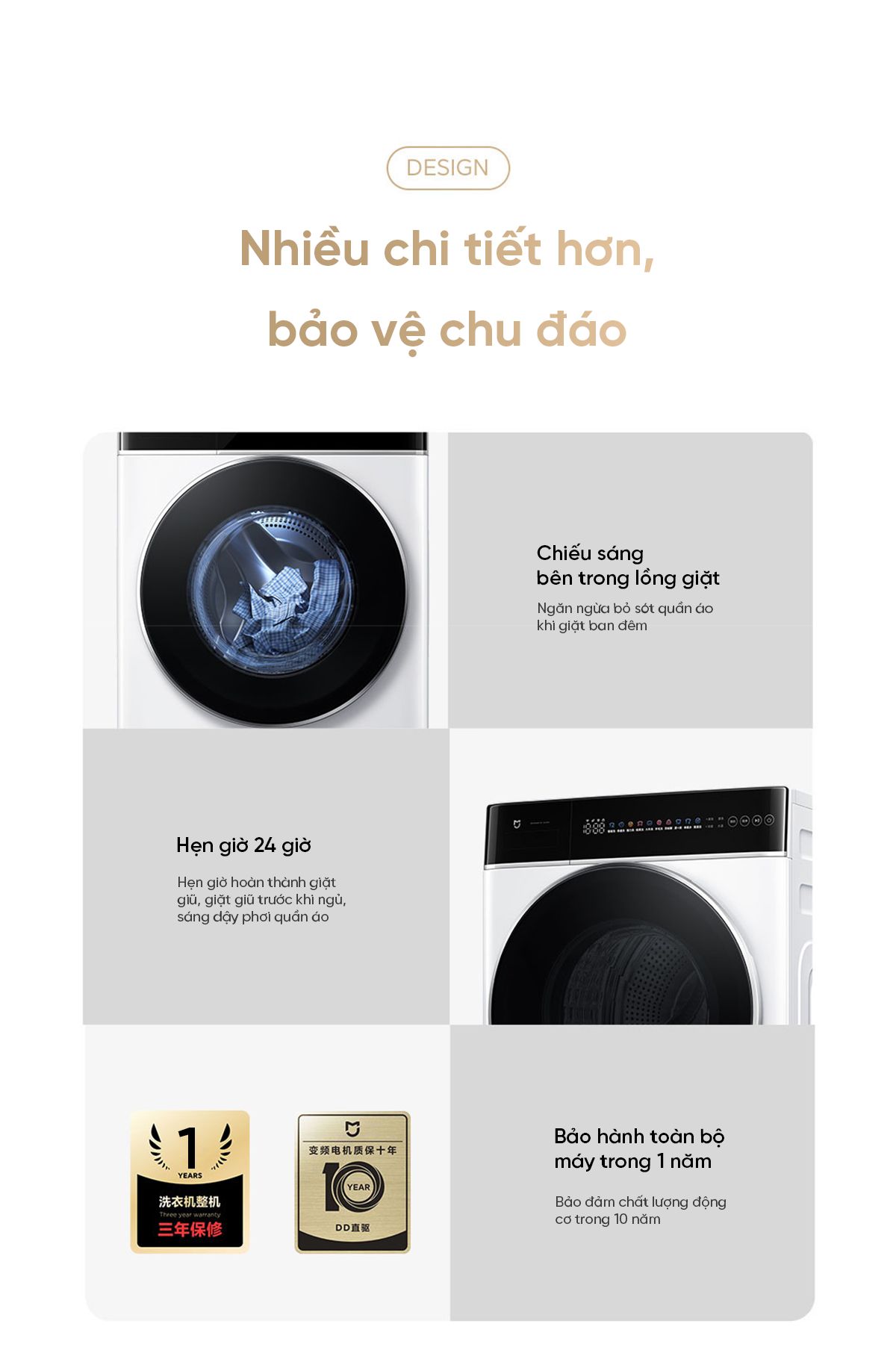 Máy giặt Xiaomi Mijia XQG120MJ301, giặt 12 kg, thiết kế mỏng