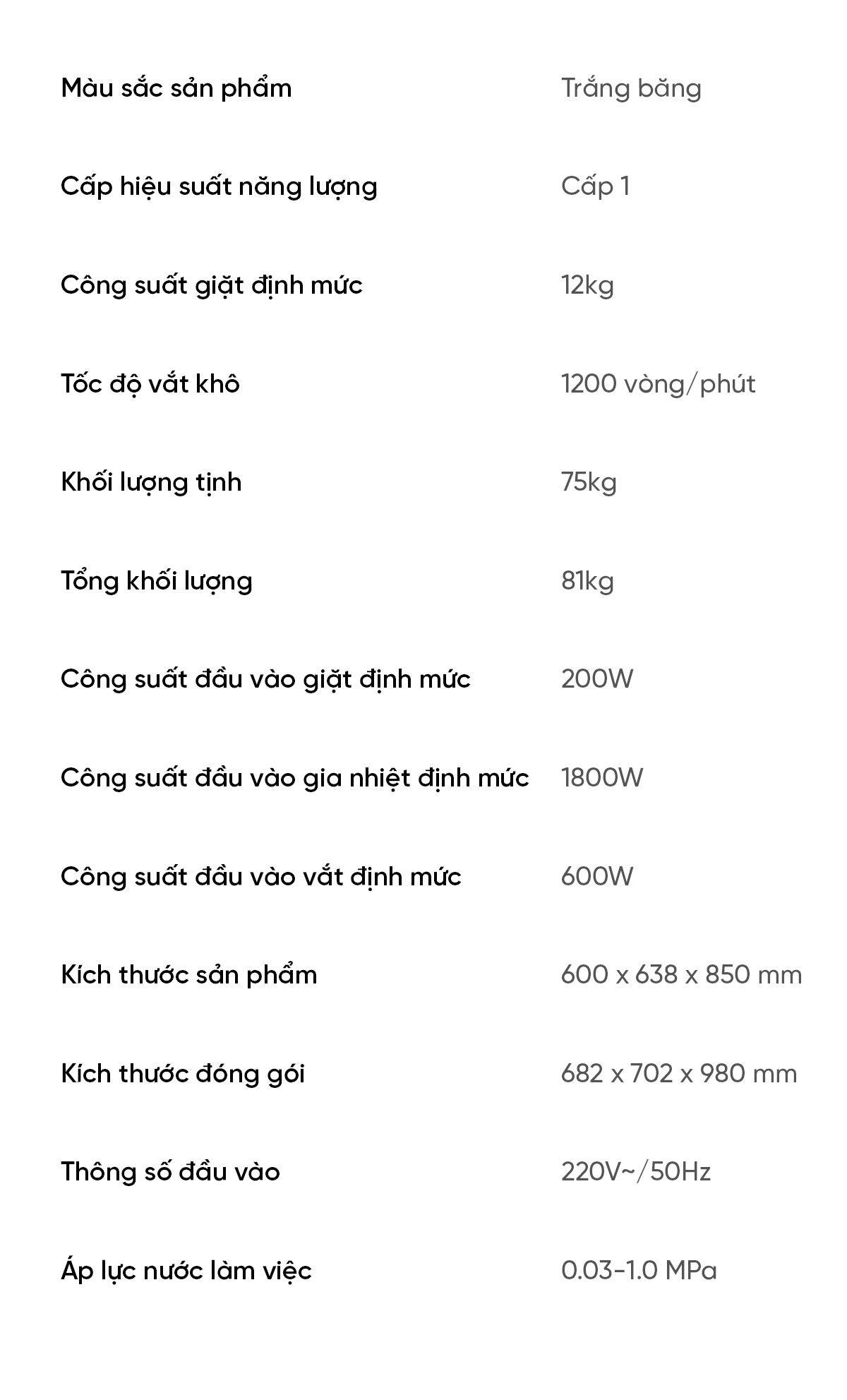 Máy giặt Xiaomi Mijia XQG120MJ301, giặt 12 kg, thiết kế mỏng