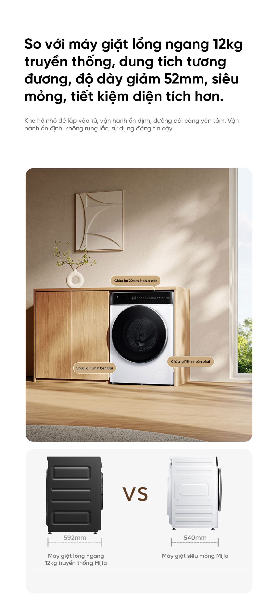 Máy giặt Xiaomi Mijia XQG120MJ301, giặt 12 kg, thiết kế mỏng