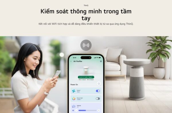 Máy lọc khí kết hợp loa bluetooth LG PuriCare™ Aerospeaker diện tích 20m²