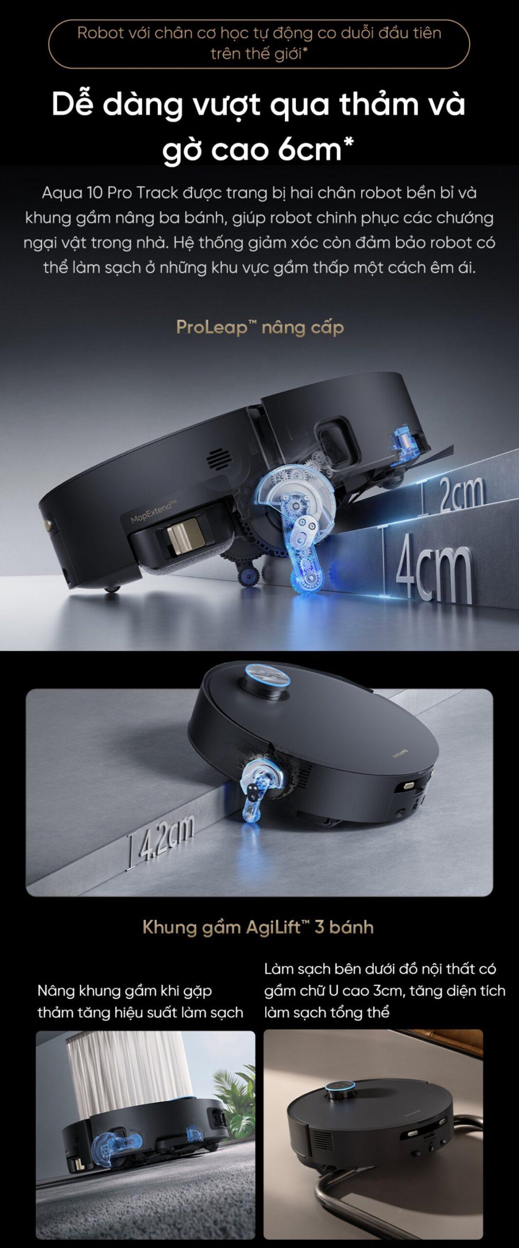 Robot hút bụi Dreame Aqua 10 Pro Track