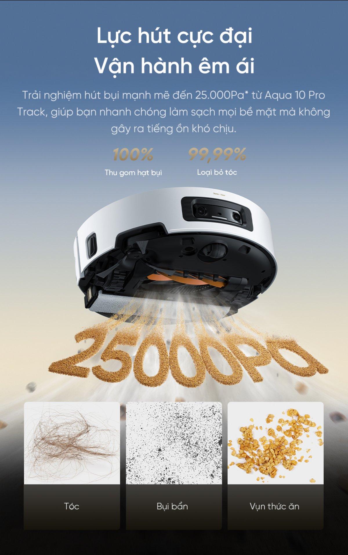 Robot hút bụi Dreame Aqua 10 Pro Track