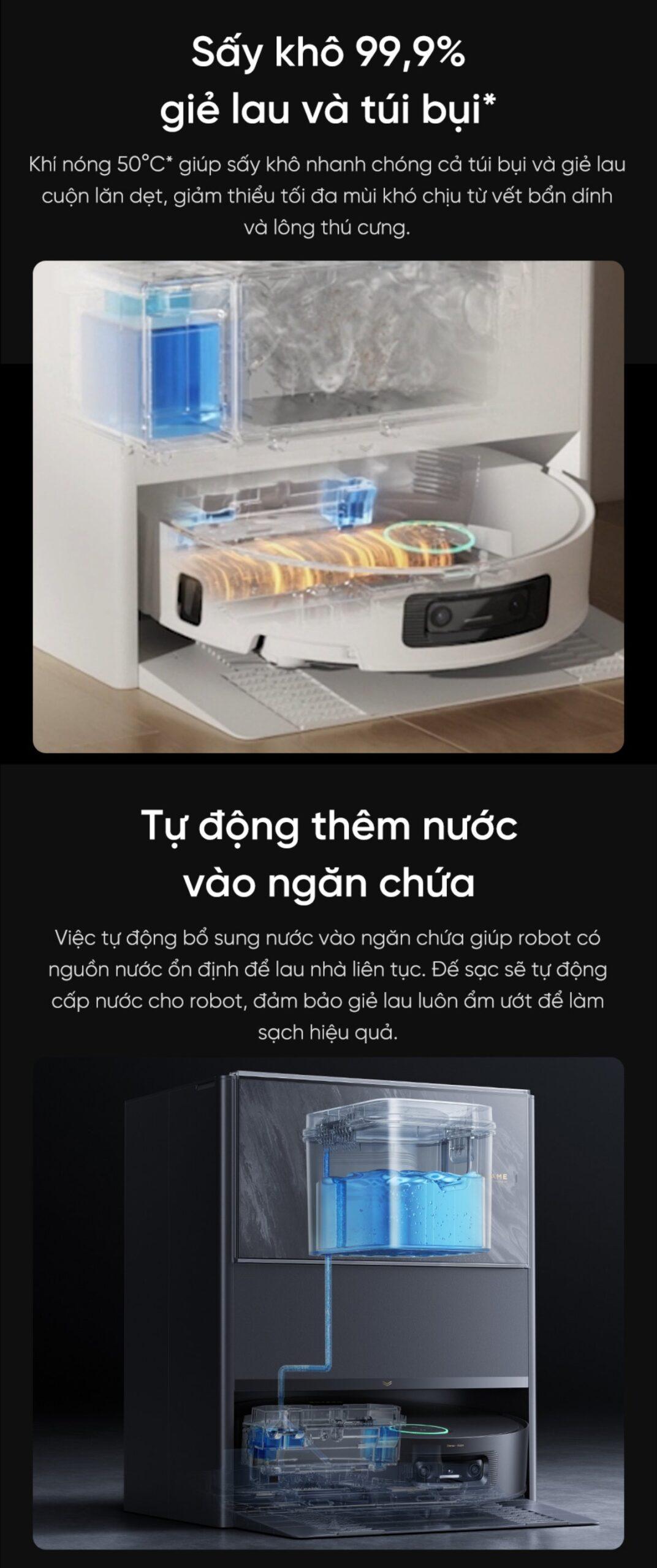 Robot hút bụi Dreame Aqua 10 Pro Track