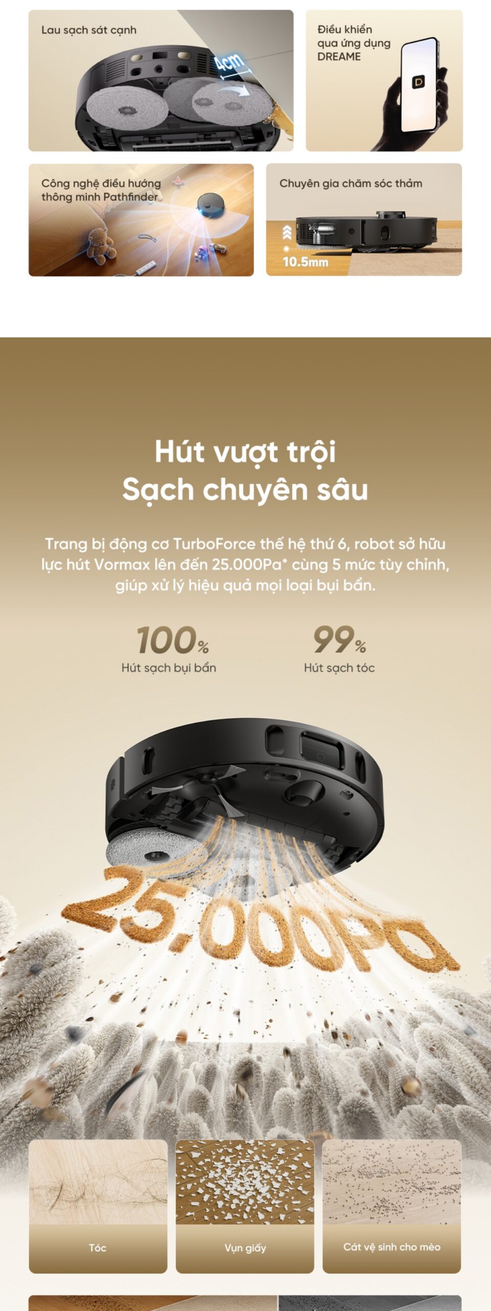 Robot hút bụi Dreame D30 Ultra