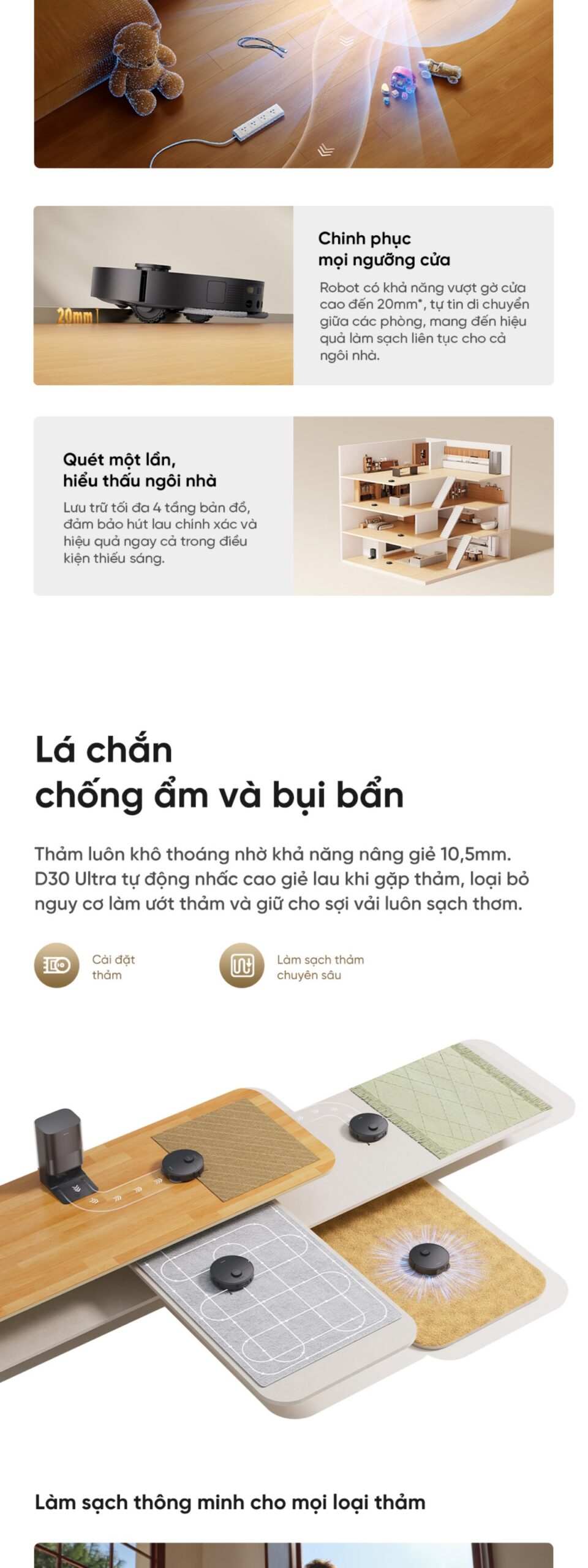 Robot hút bụi Dreame D30 Ultra