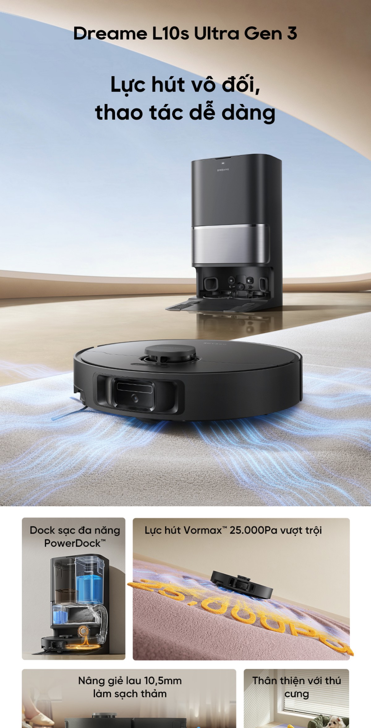 Robot hút bụi Dreame L10s Ultra Gen 3