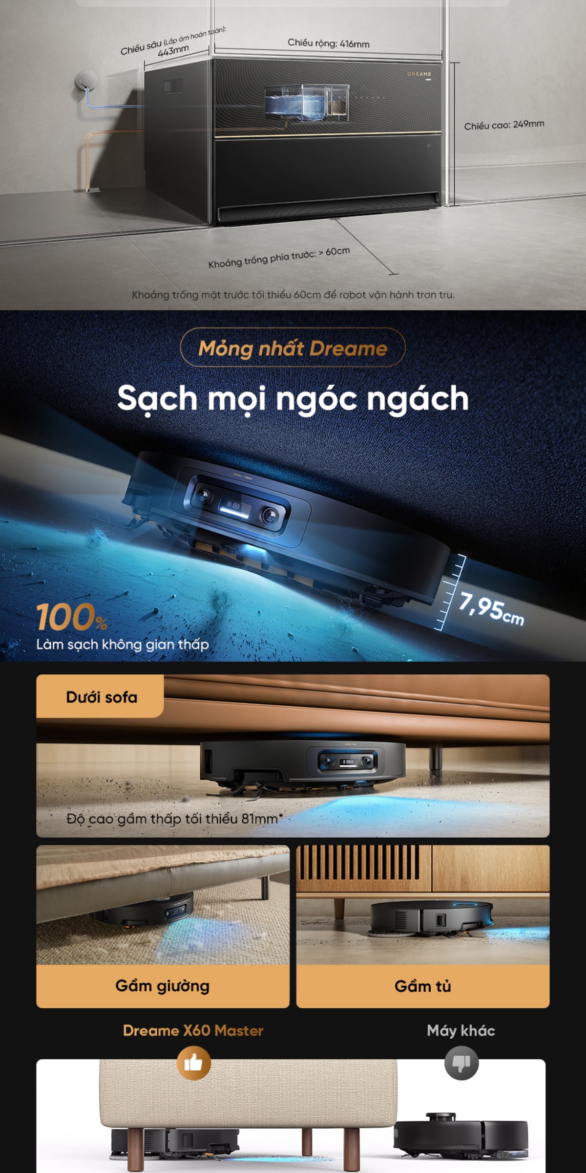 Robot hút bụi Dreame X60 Master