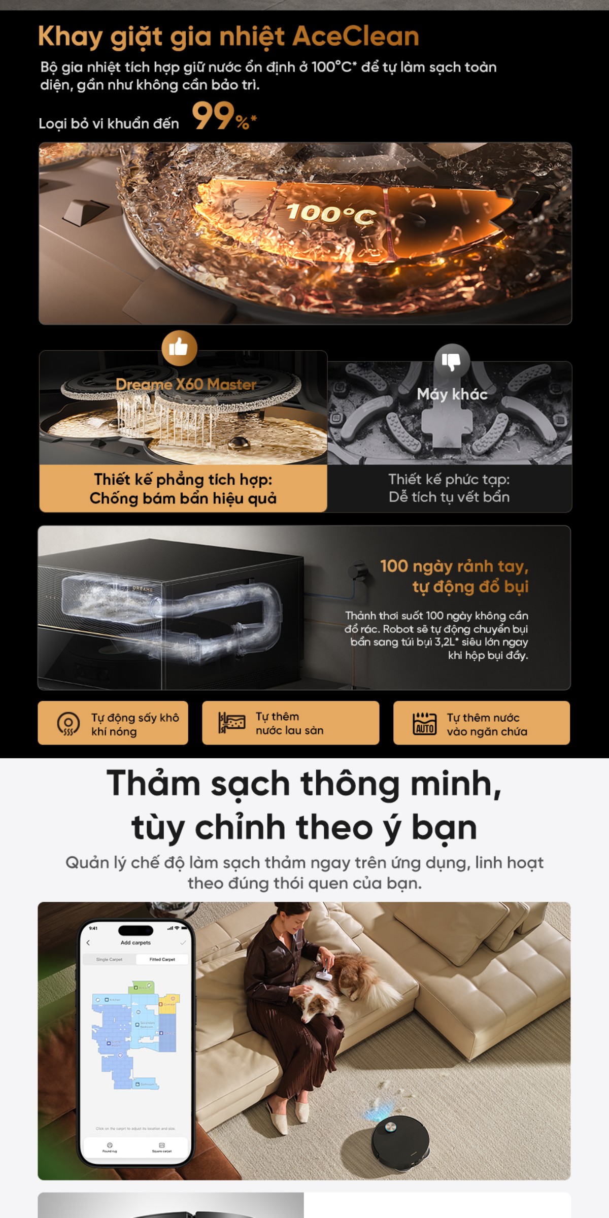 Robot hút bụi Dreame X60 Master