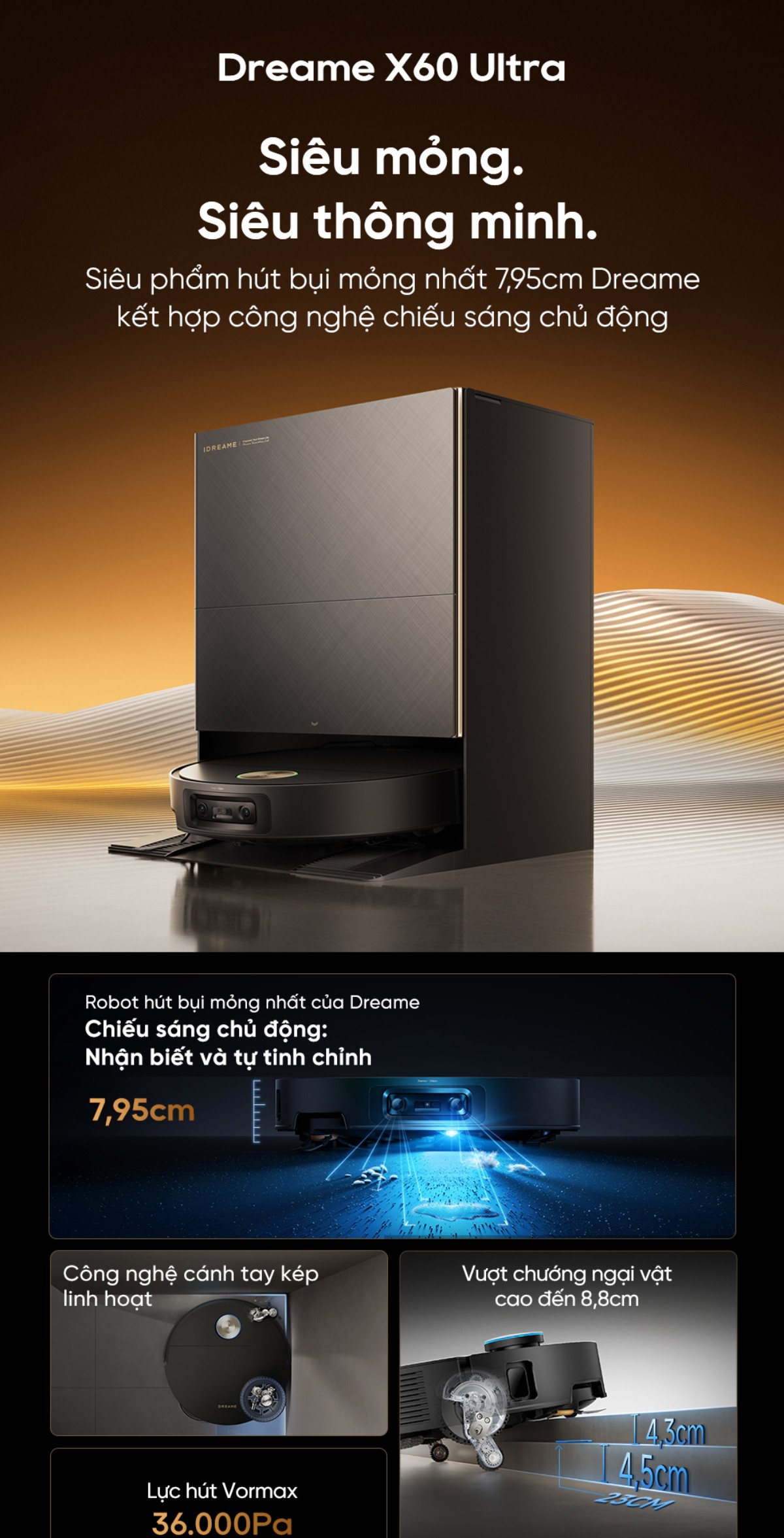 Robot hút bụi Dreame X60 Ultra
