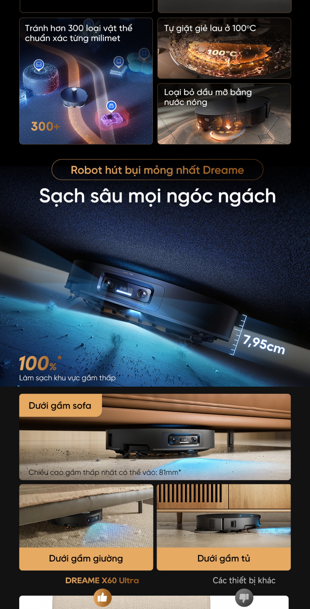 Robot hút bụi Dreame X60 Ultra