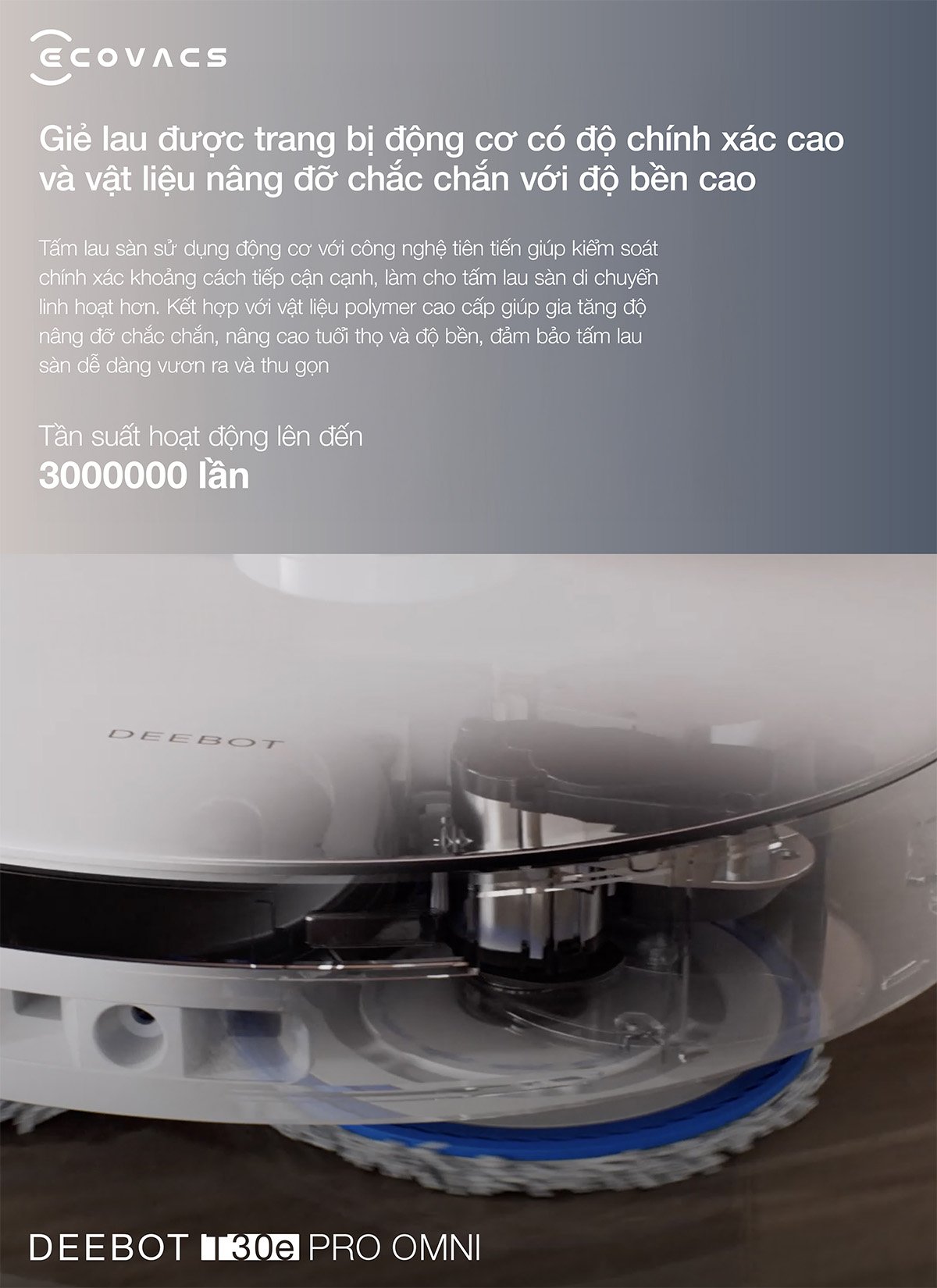 Robot hút bụi Ecovacs T30e Pro Omni