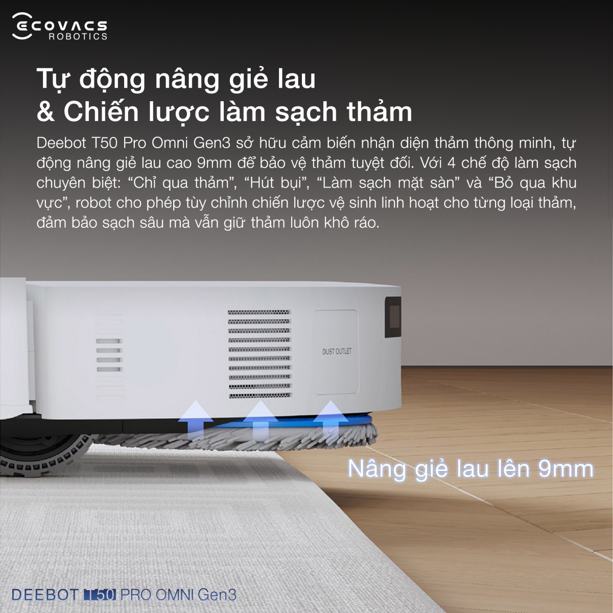 Robot hút bụi Ecovacs T50 Pro OMNI Gen 3