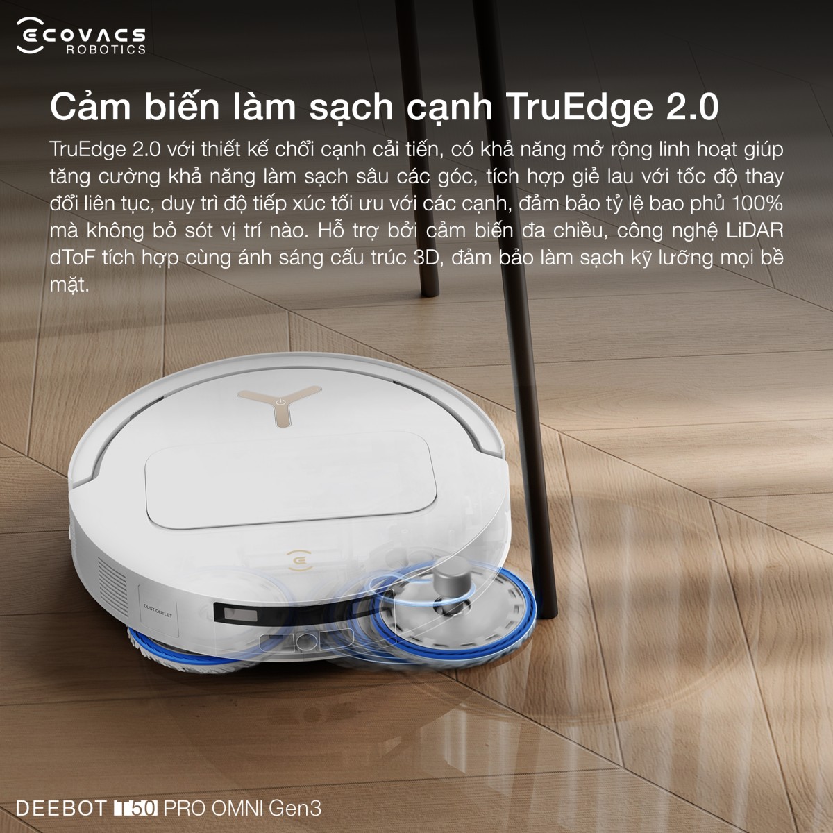 Robot hút bụi Ecovacs T50 Pro OMNI Gen 3