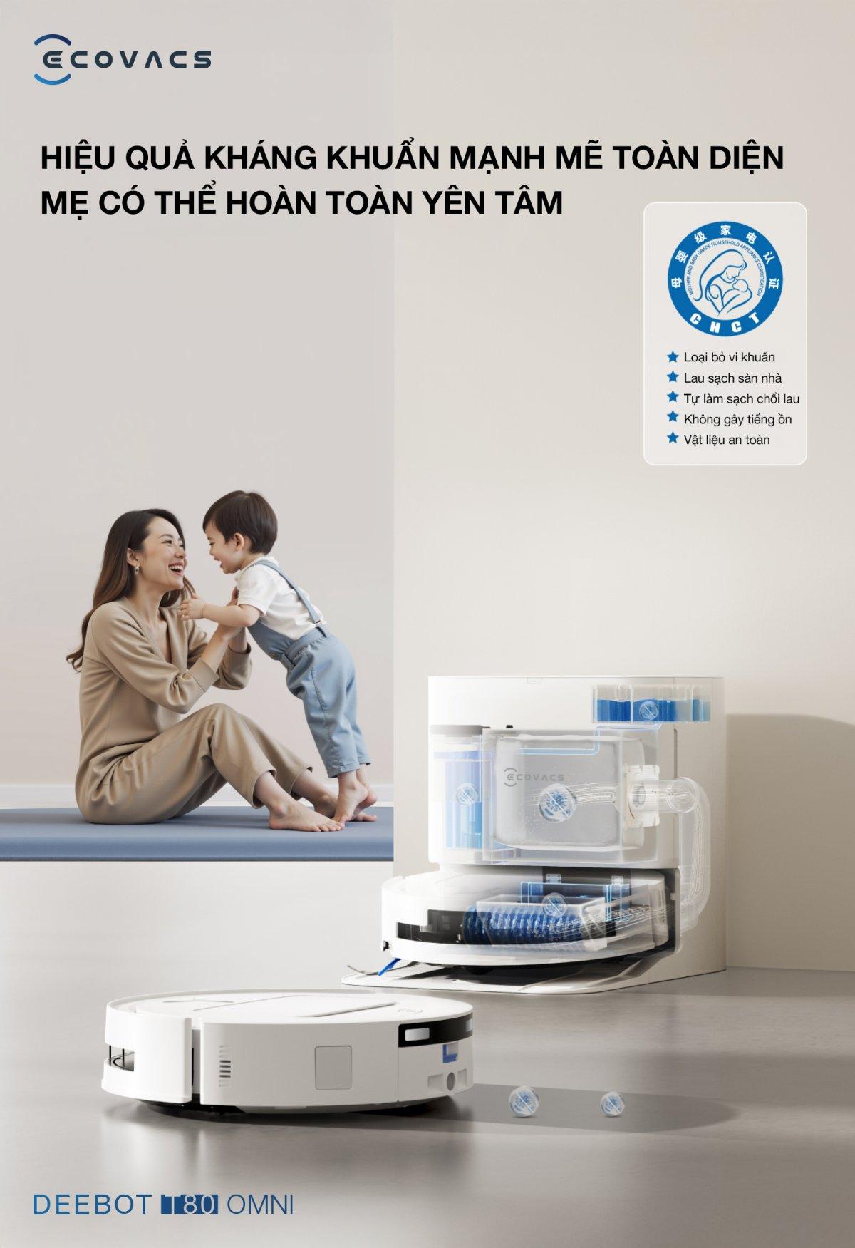 Robot hút bụi Ecovacs T80 OMNI