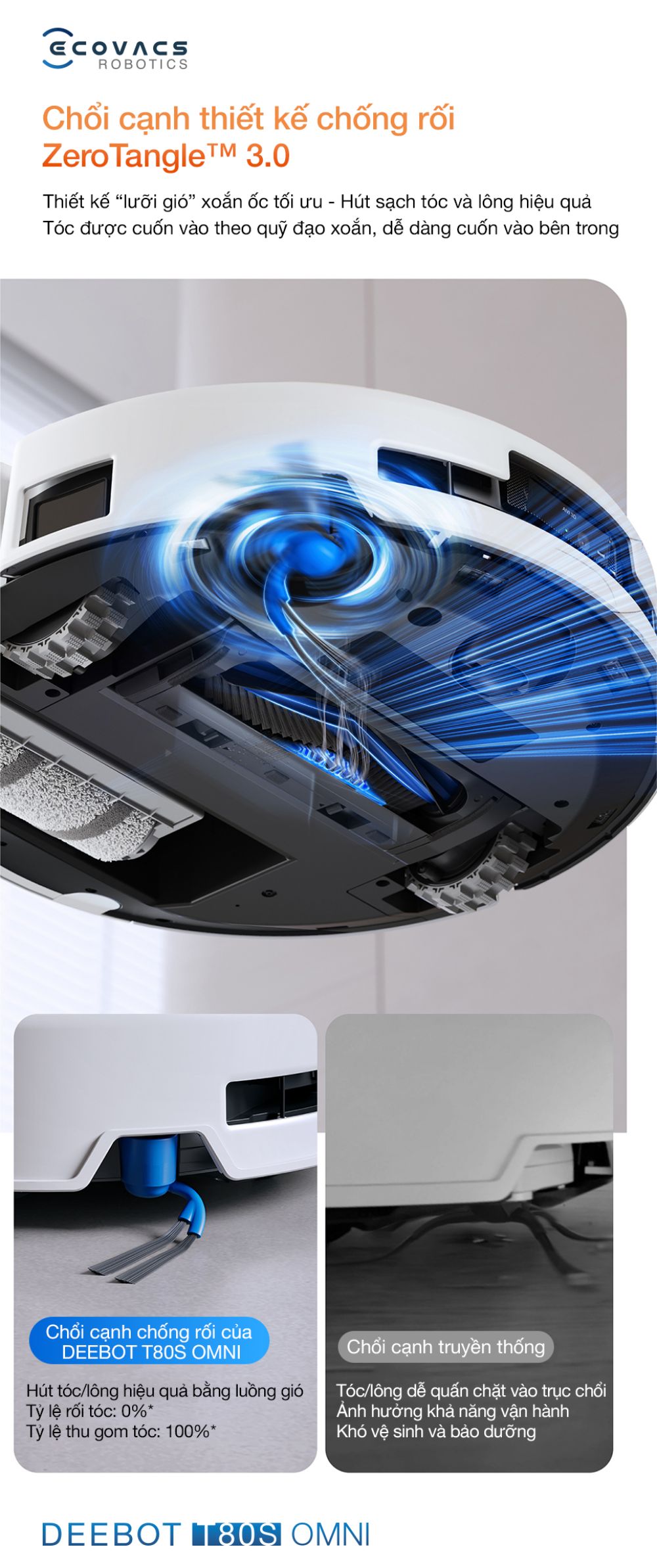 Robot hút bụi Ecovacs T80s Omni