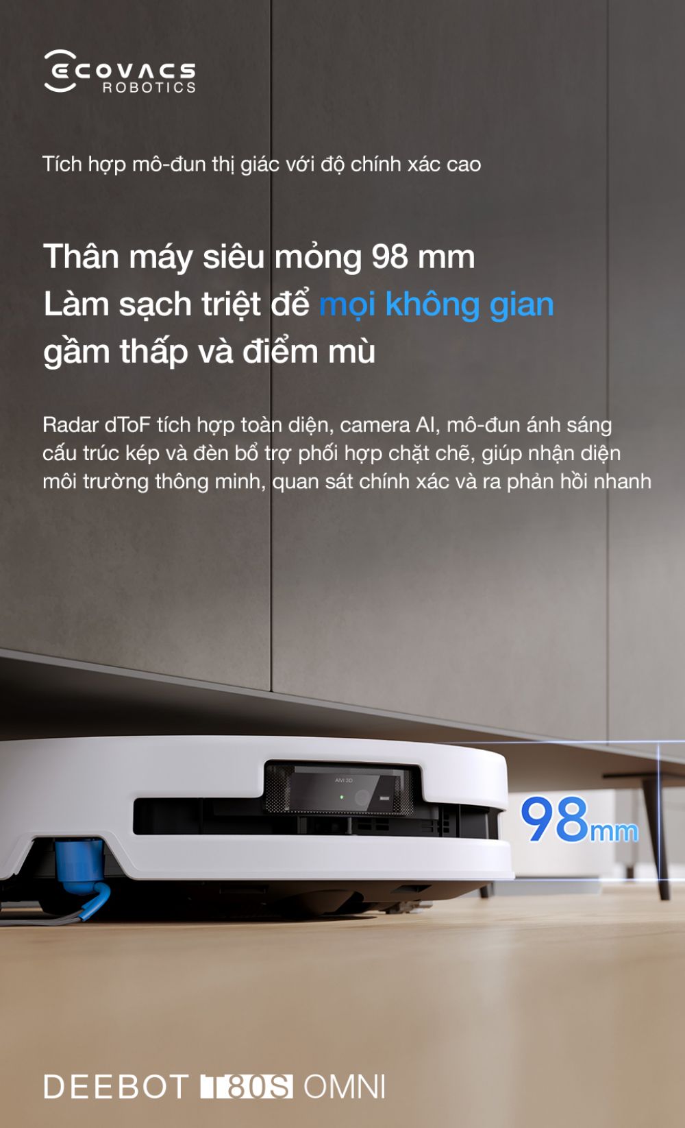 Robot hút bụi Ecovacs T80s Omni