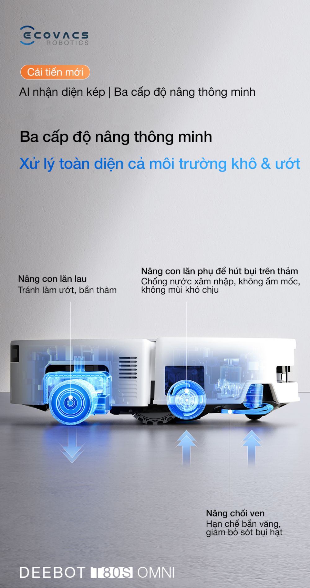 Robot hút bụi Ecovacs T80s Omni