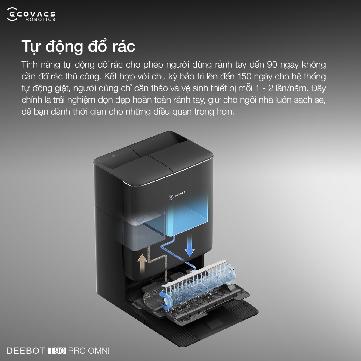 Robot hút bụi Ecovacs T90 Pro Omni