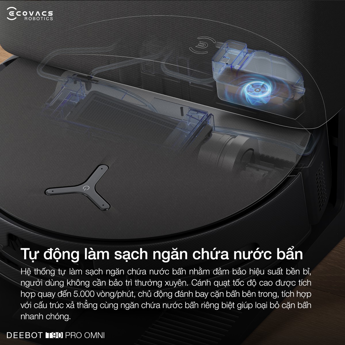 Robot hút bụi Ecovacs T90 Pro Omni