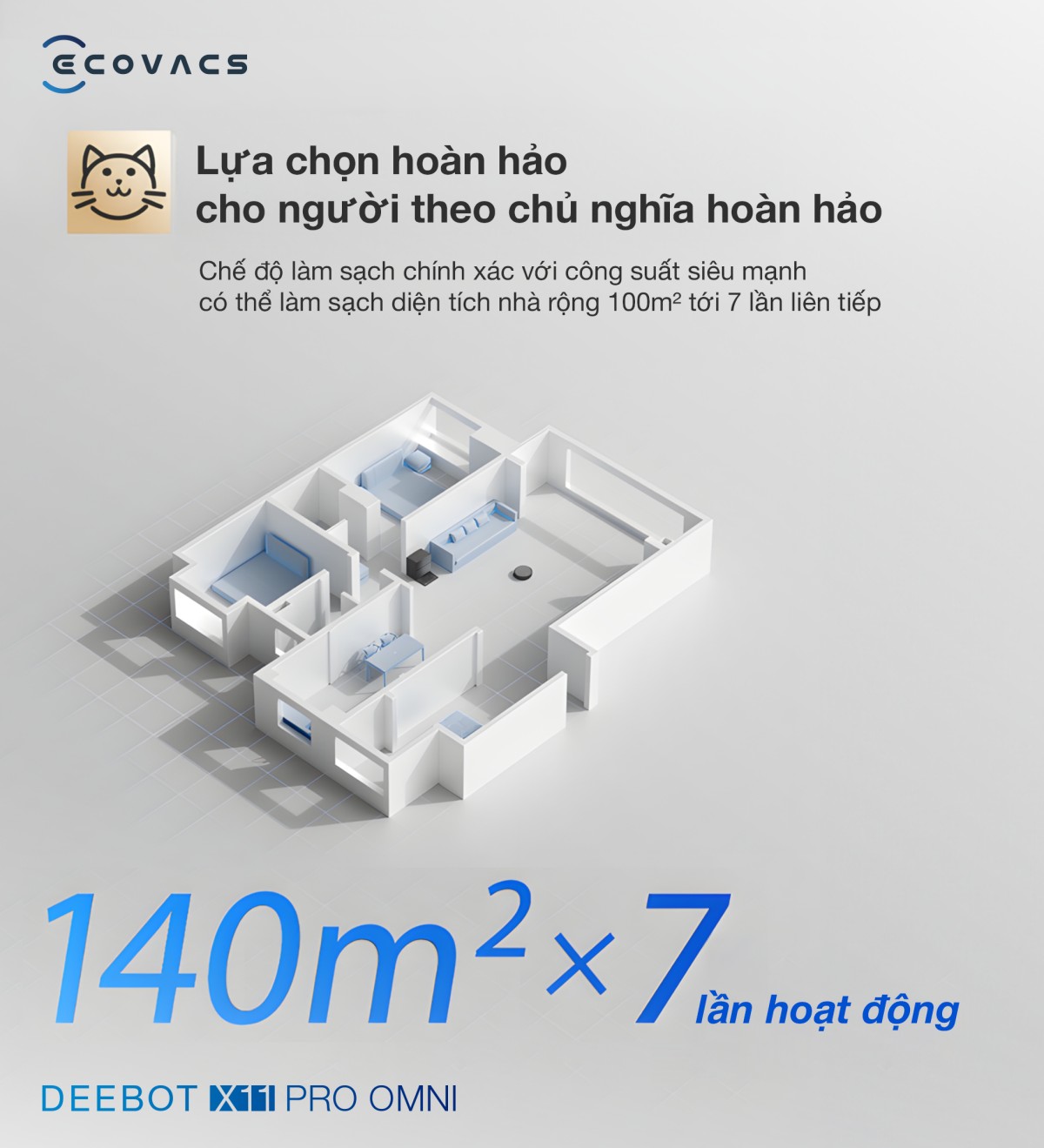 Robot hút bụi Ecovacs X11 Pro OMNI tự động cấp xả nước