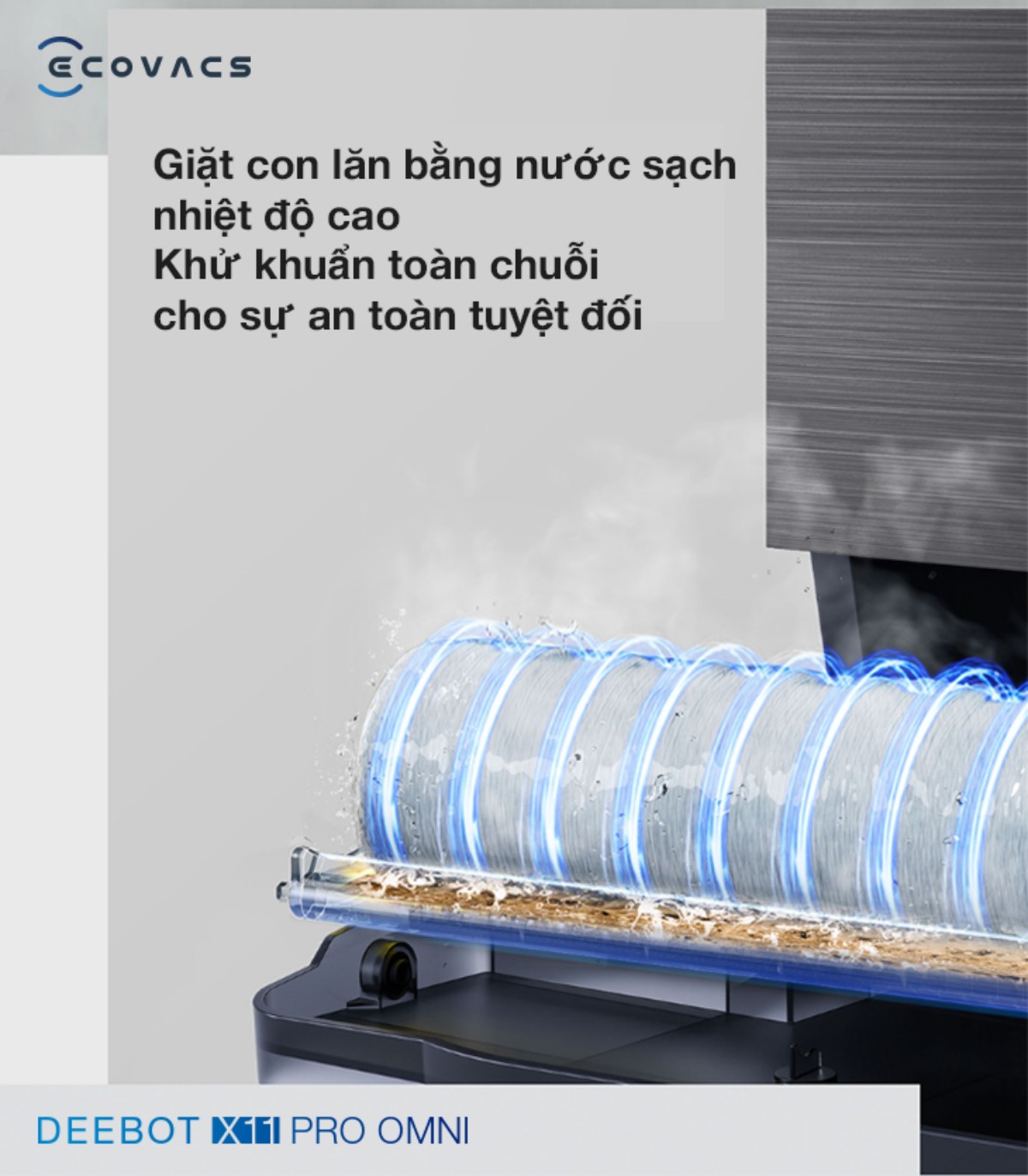 Robot hút bụi Ecovacs X11 Pro OMNI tự động cấp xả nước