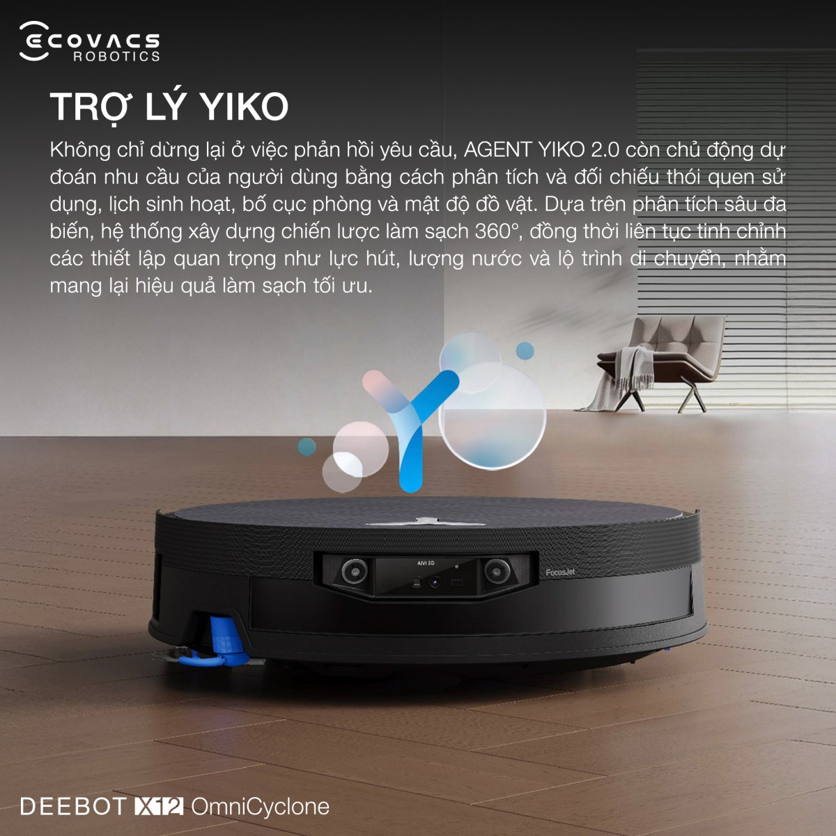 Robot hút bụi Ecovacs X12 OmniCyclone