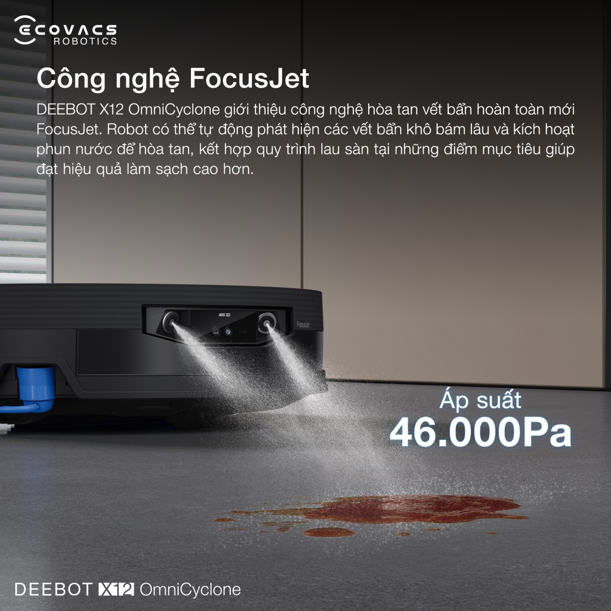 Robot hút bụi Ecovacs X12 OmniCyclone
