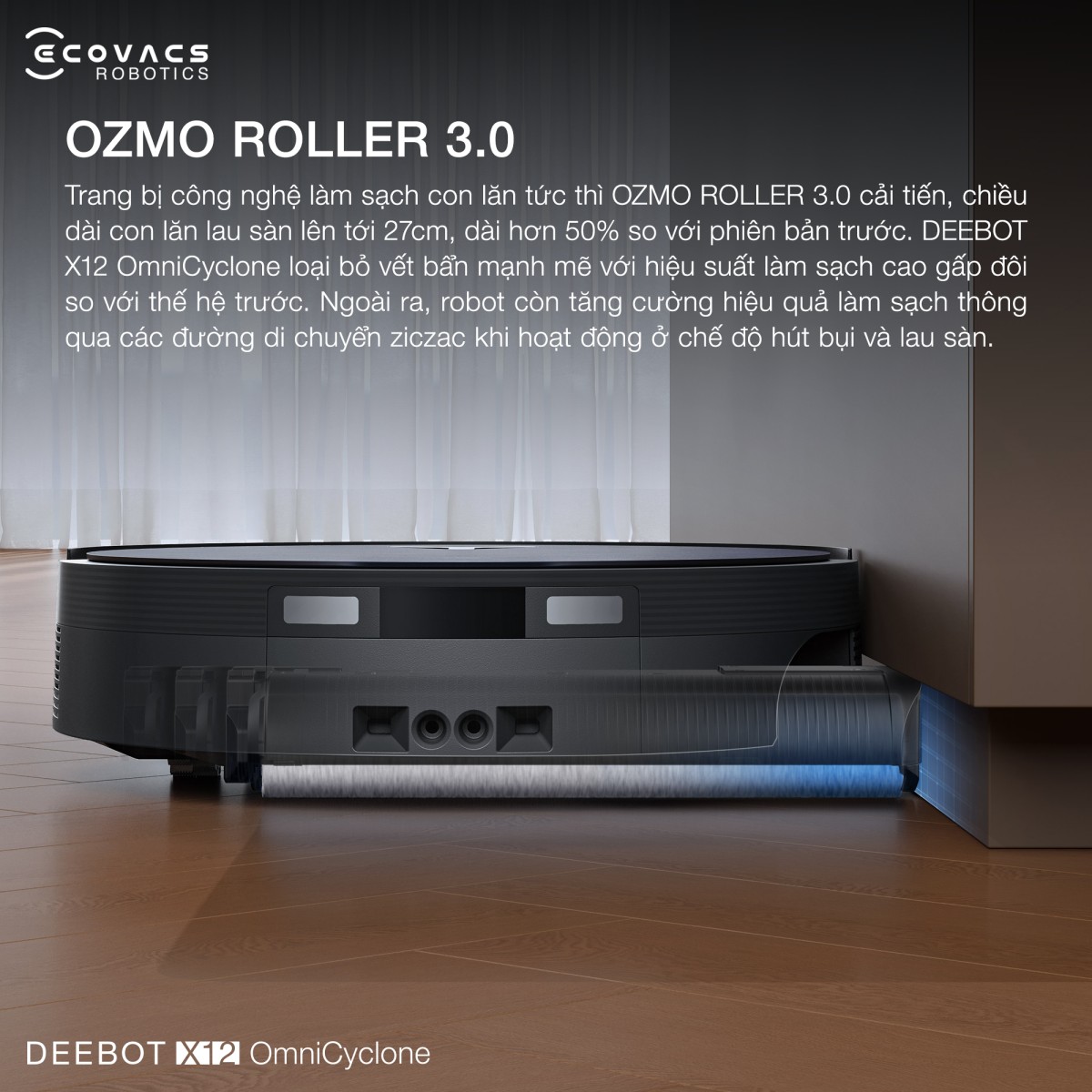 Robot hút bụi Ecovacs X12 OmniCyclone
