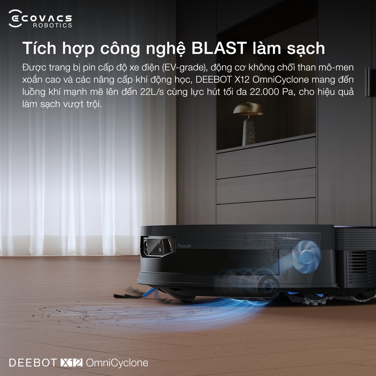 Robot hút bụi Ecovacs X12 OmniCyclone