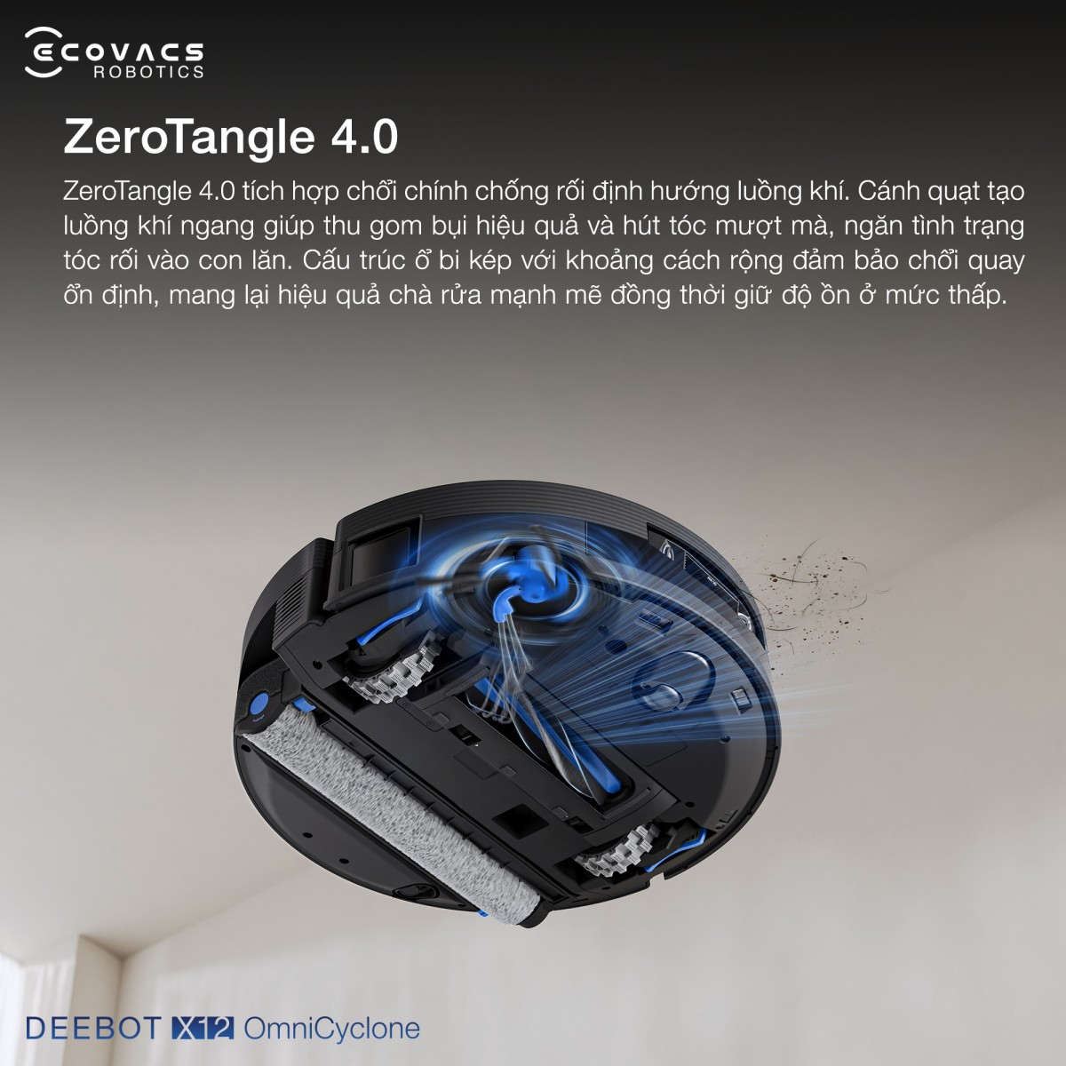 Robot hút bụi Ecovacs X12 OmniCyclone