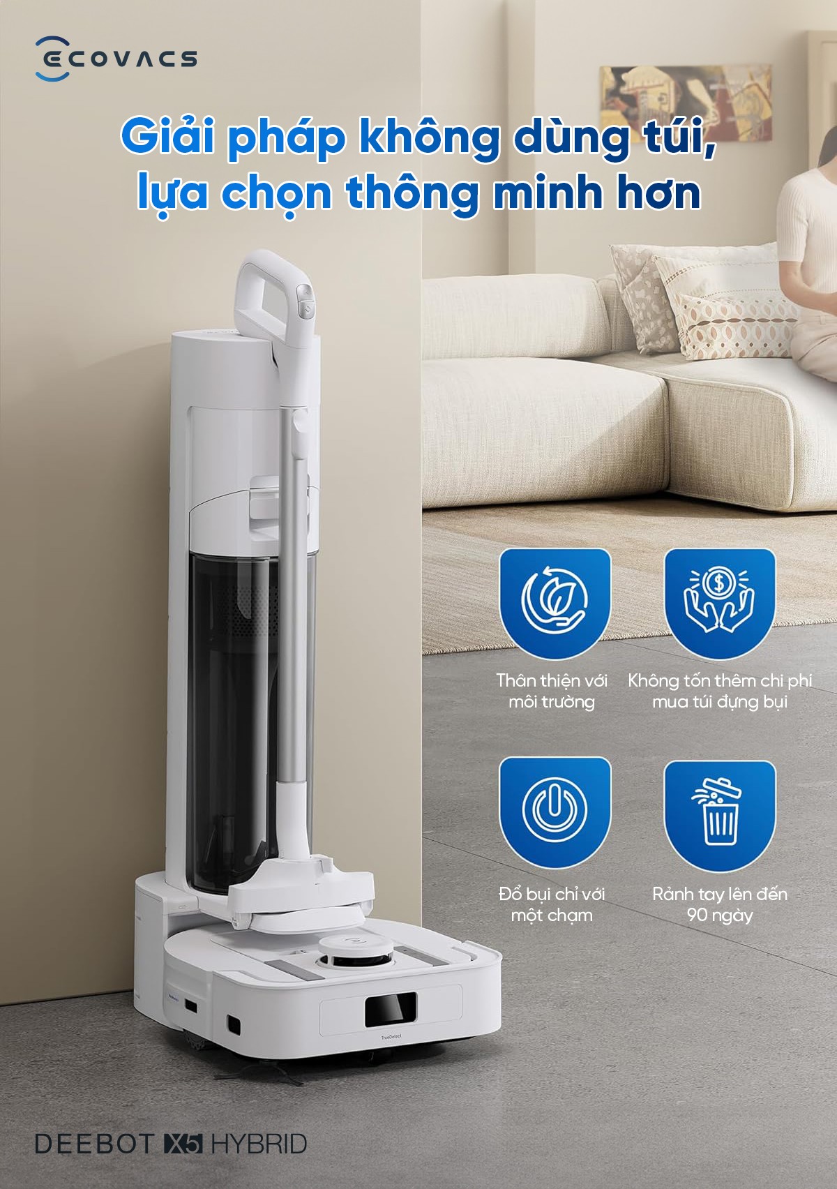 Robot hút bụi Ecovacs X5 Hybrid