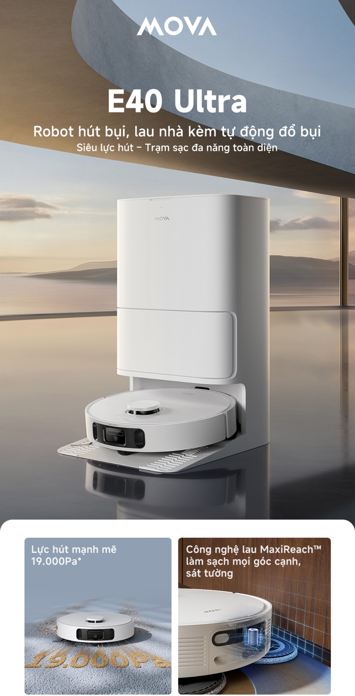 Robot hút bụi Mova E40 Ultra